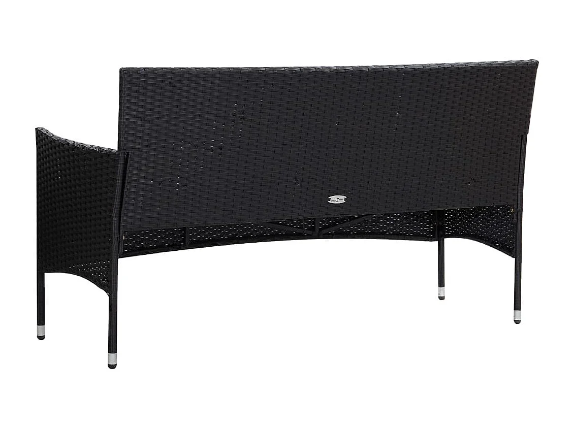 Salon de jardin 5 pcs avec coussins Résine tressée Noir BE89912