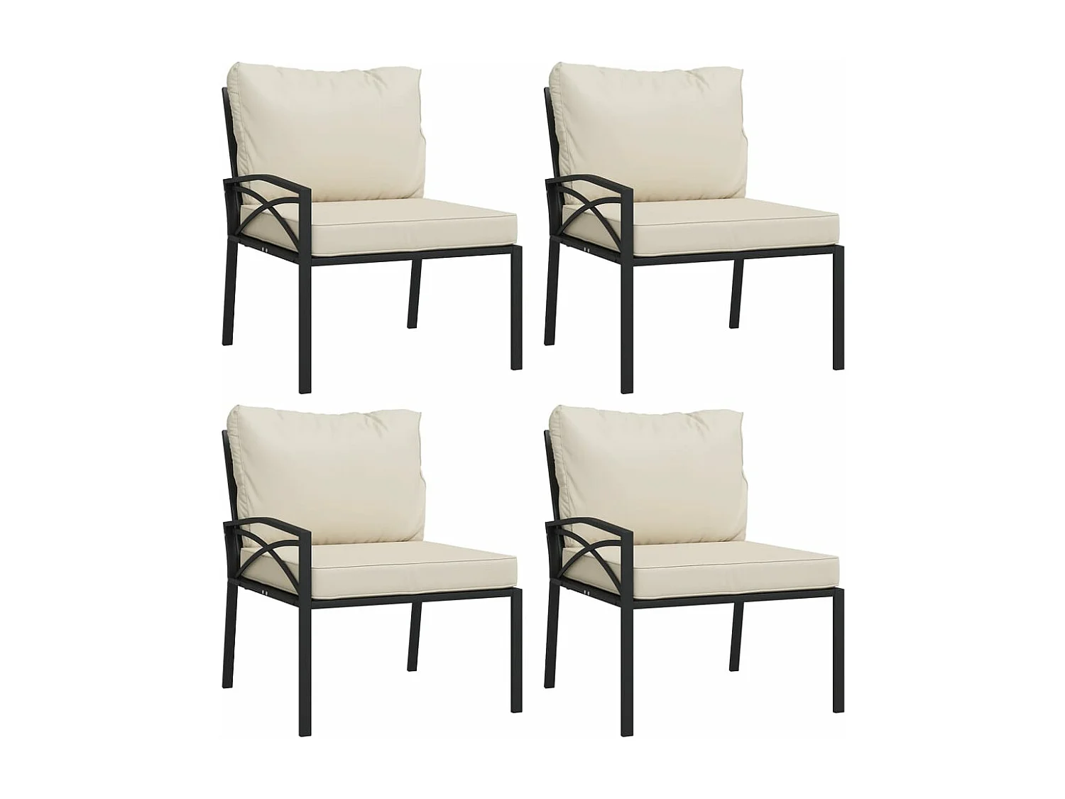 Salon de jardin 11 pcs avec coussins sable acier BE26770