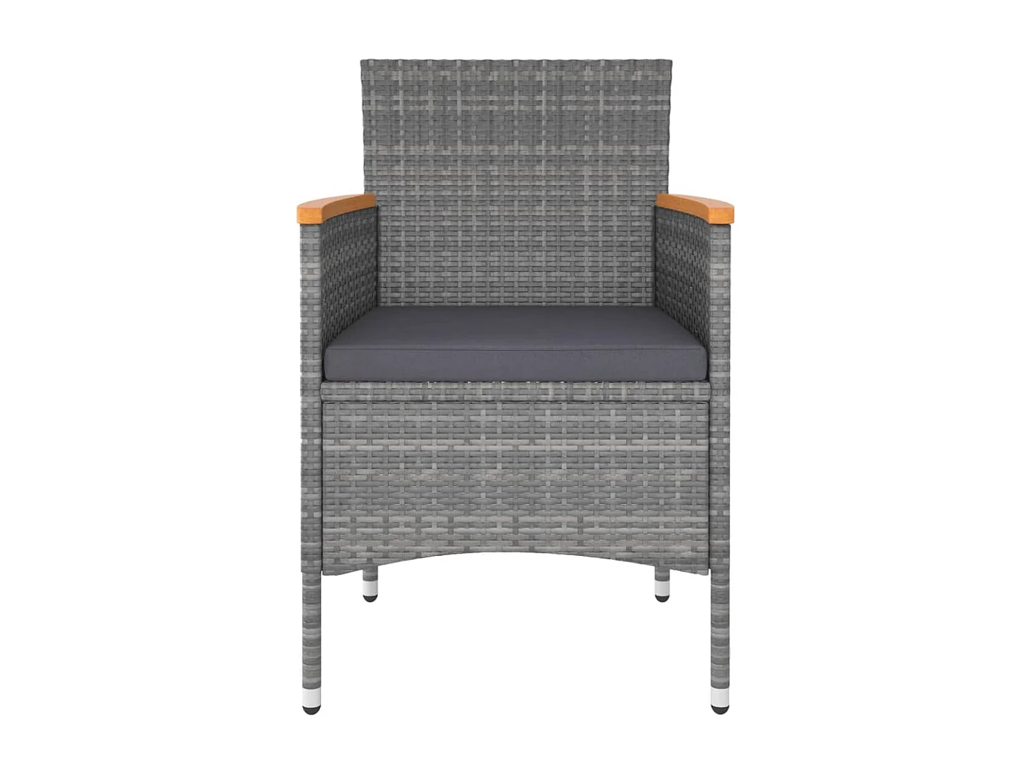 5 pcs conjunto lounge para jardim vime PE cinzento PT73949