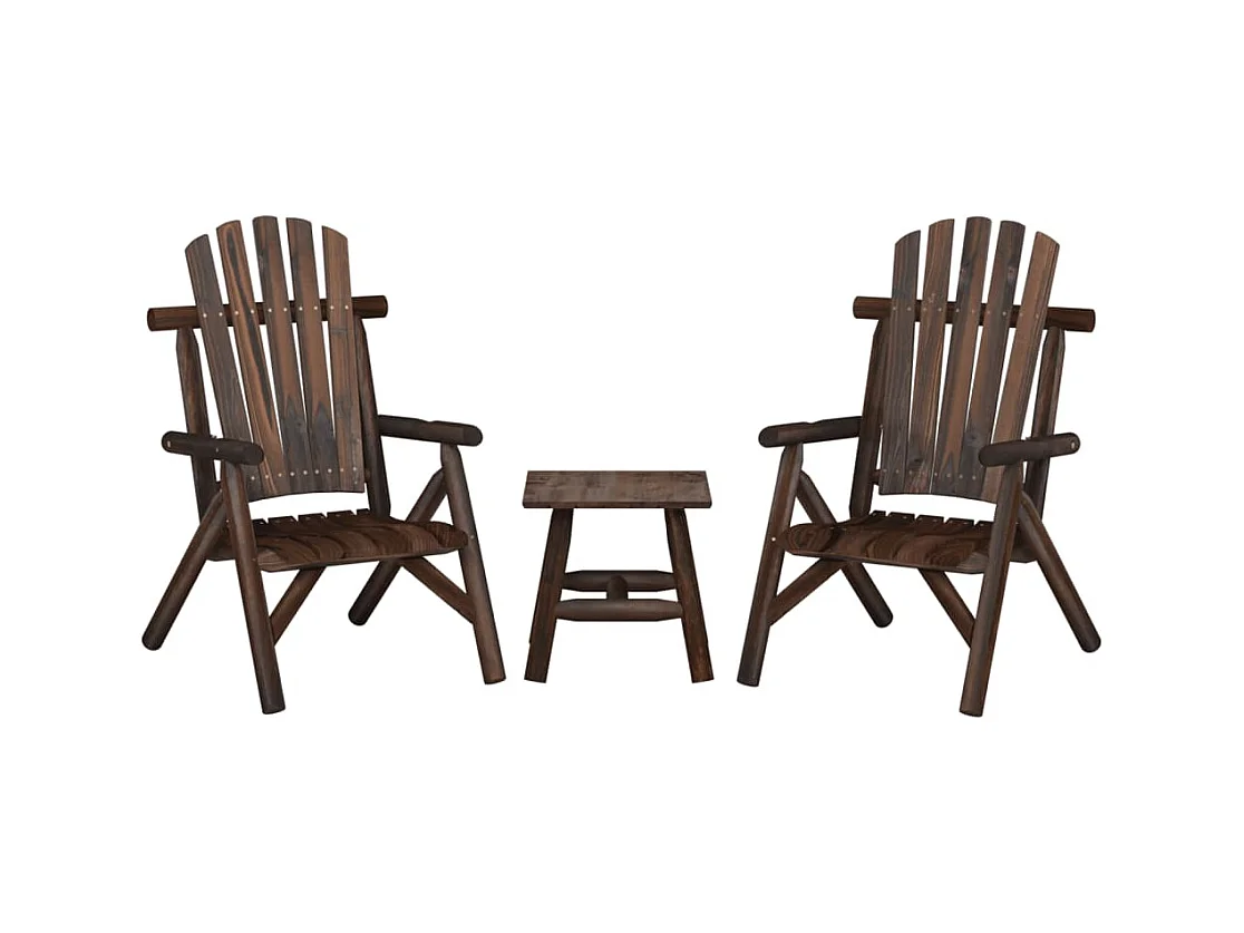 Salon de jardin 3 pcs bois massif d'épicéa BE37602