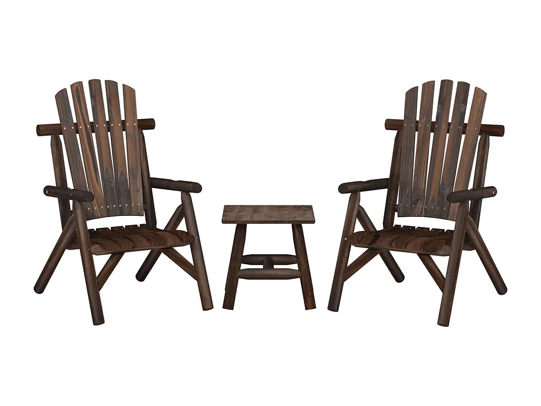 Salon de jardin 3 pcs bois massif d'épicéa BE37602