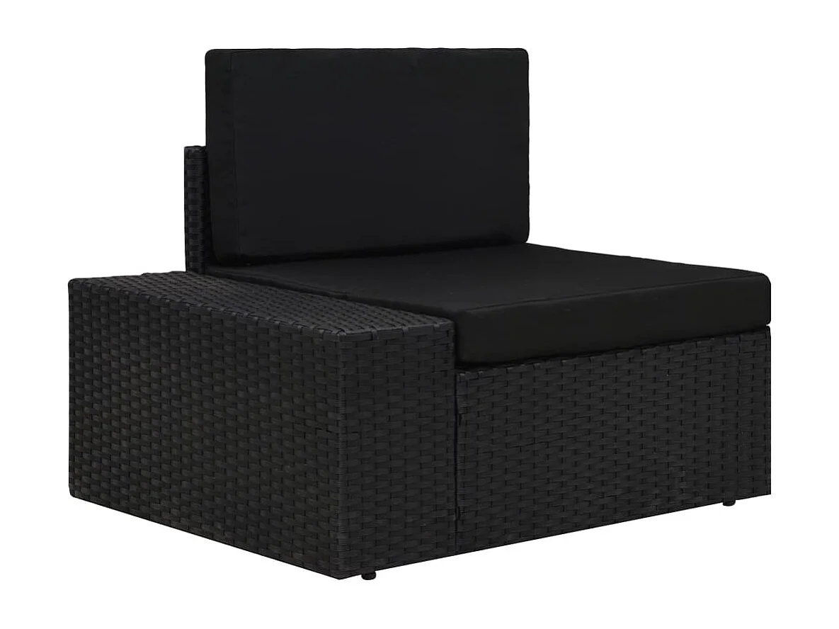 Salon de jardin 4 pcs Résine tressée Noir BE67171