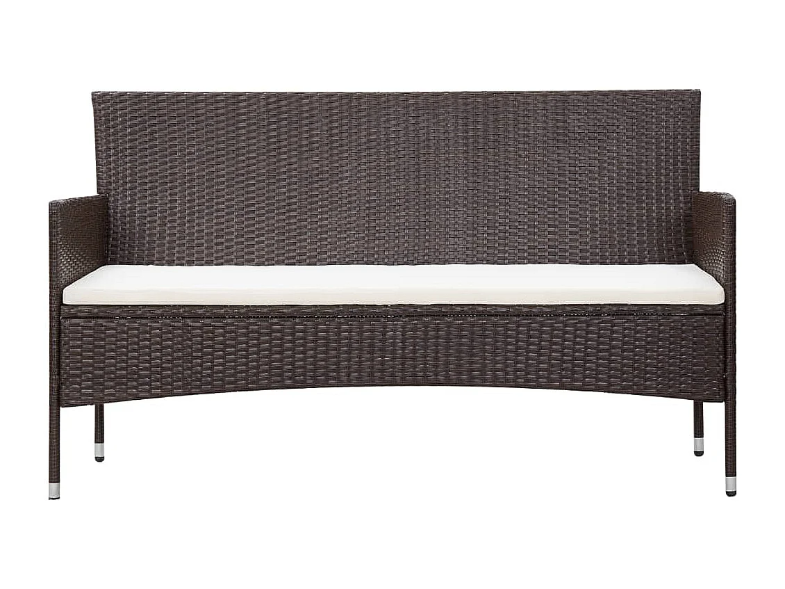 Salon de jardin 5 pcs avec coussins Résine tressée Marron BE79941