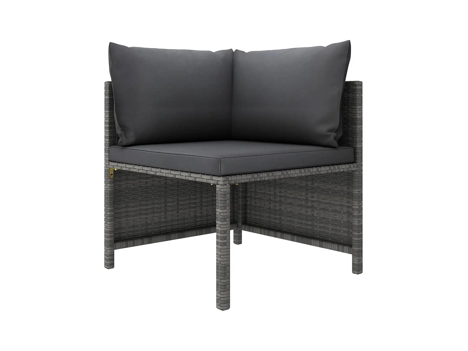 7-tlg. Garten-Sitzgruppe: Sofa + Tisch | Garten-Lounge-Set mit Kissen Poly Rattan Grau -GKD580429