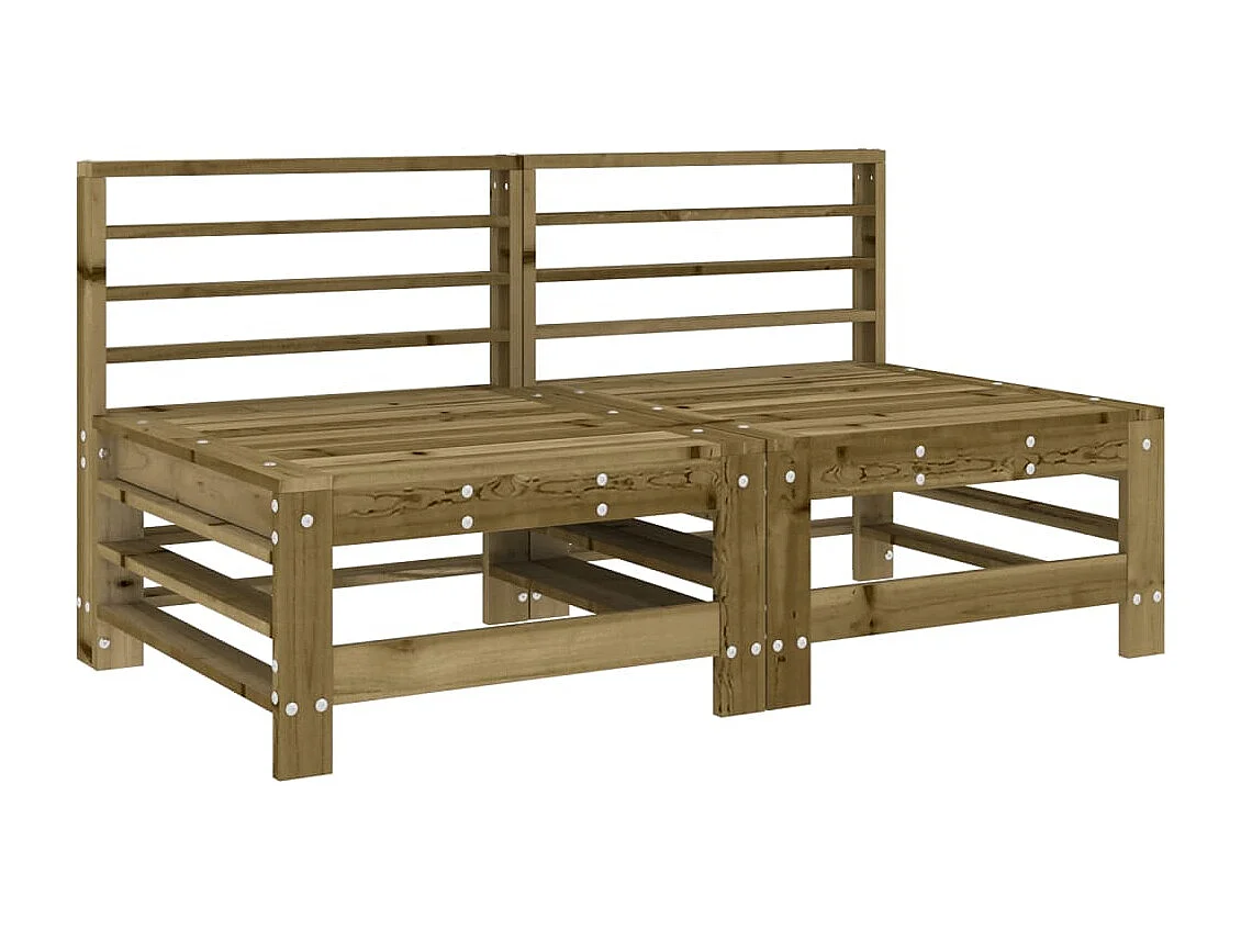 7-tlg. Garten-Sitzgruppe: Sofa + Tisch | Garten-Lounge-Set Kiefernholz Imprägniert -GKD838542