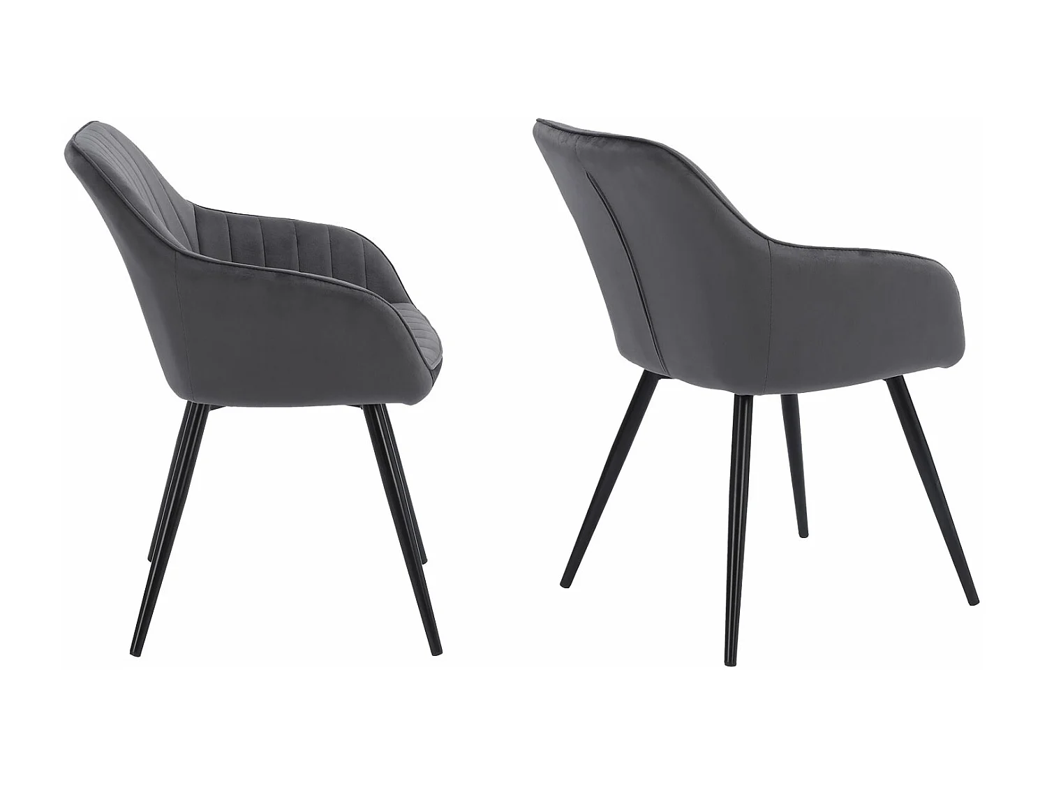 Set van 2 grijze BERTILLE fluwelen stoelen
