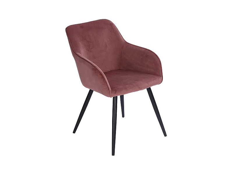 Chaise vintage GISELE velours rose - HAPPY GARDEN