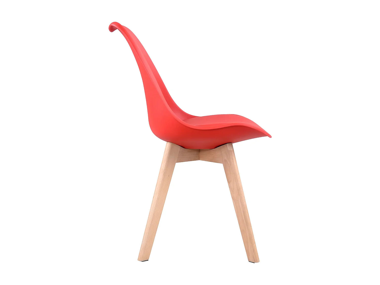 Lot de 4 chaises scandinaves NORA rouge avec coussin - HAPPY GARDEN