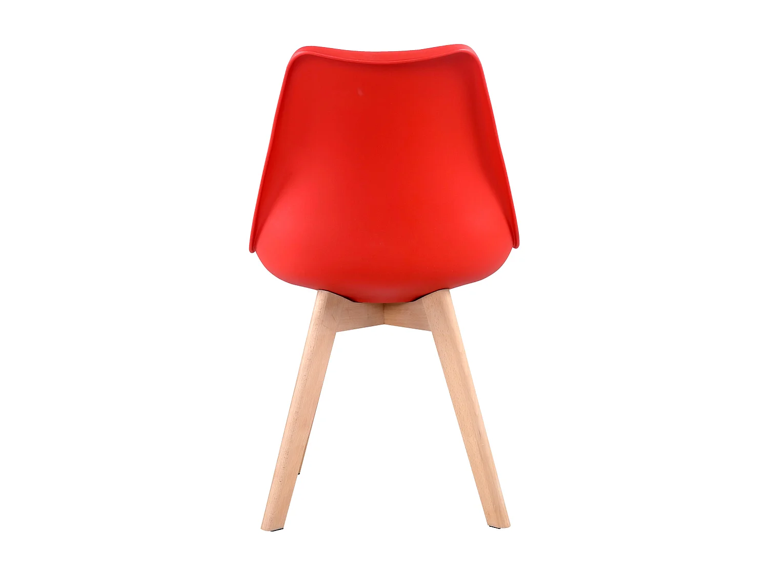 Lot de 4 chaises scandinaves NORA rouge avec coussin - HAPPY GARDEN