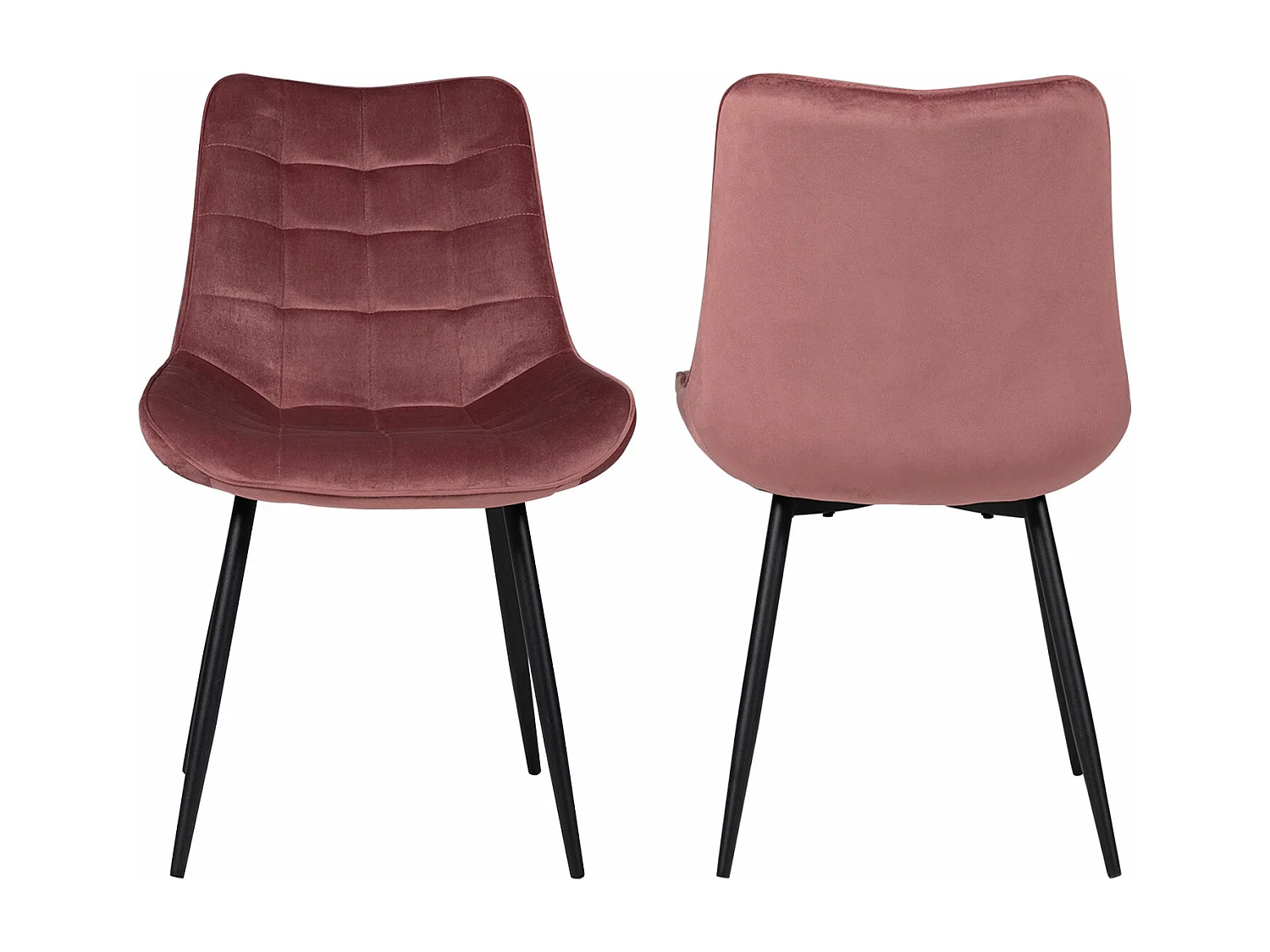 Conjunto de 2 cadeiras de veludo rosa LOUISE