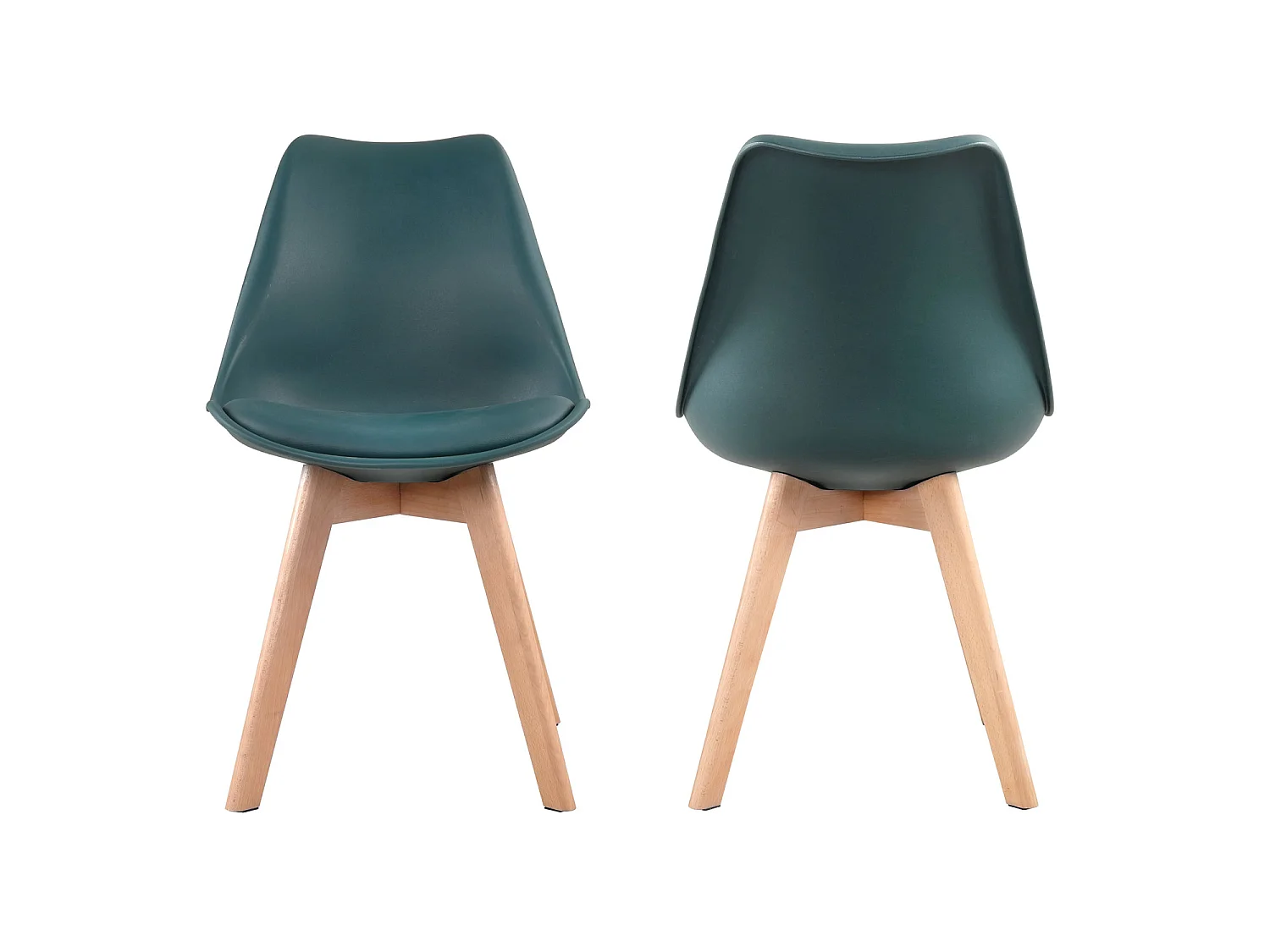 Set van 4 blauwe NORA Scandinavische stoelen met kussen