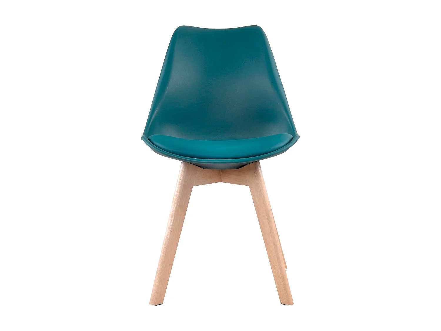 Lot de 4 chaises scandinaves NORA bleues avec coussin - HAPPY GARDEN