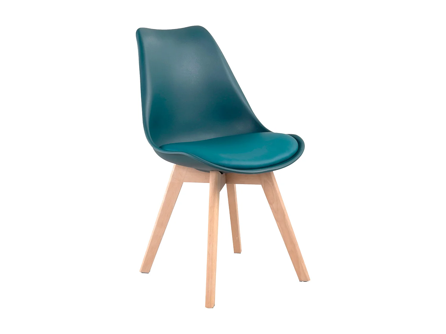 Lot de 4 chaises scandinaves NORA bleues avec coussin - HAPPY GARDEN