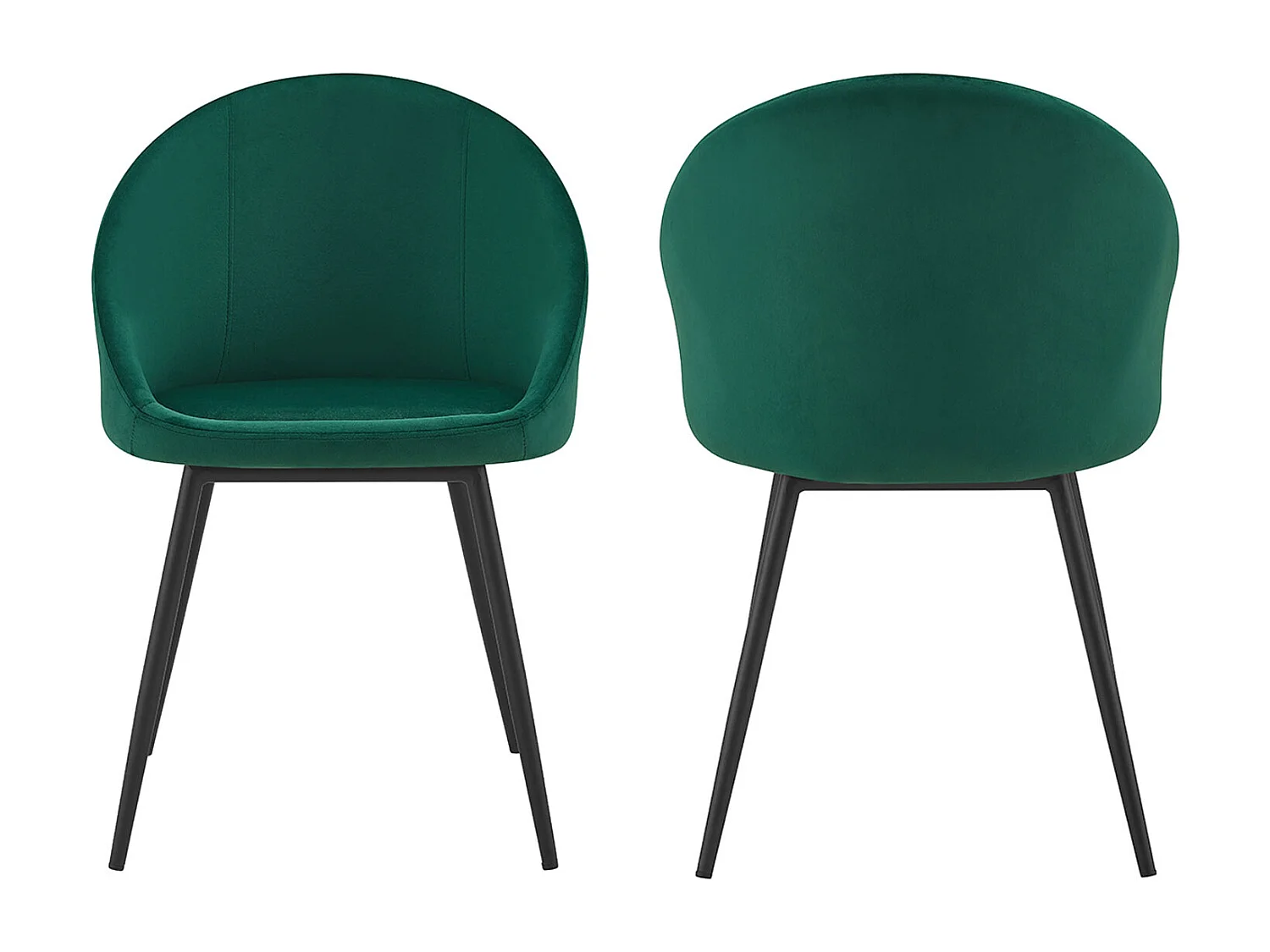 Set van 2 vintage DIANE groen fluwelen stoelen