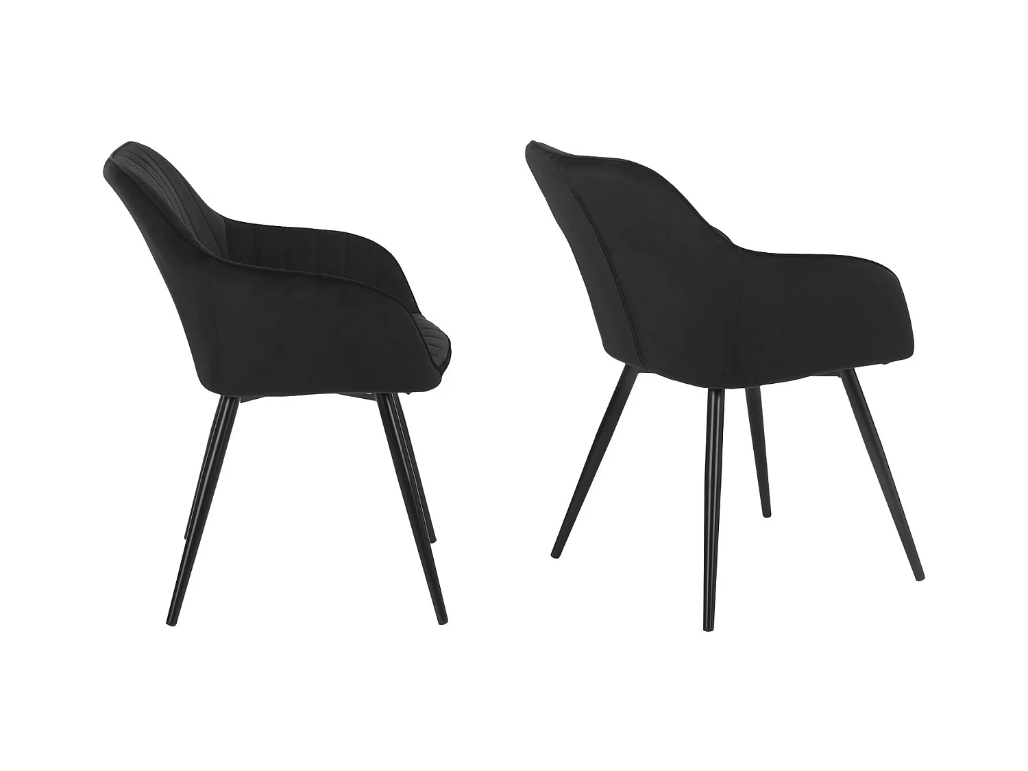Lot de 2 chaises en velours BERTILLE noires - HAPPY GARDEN