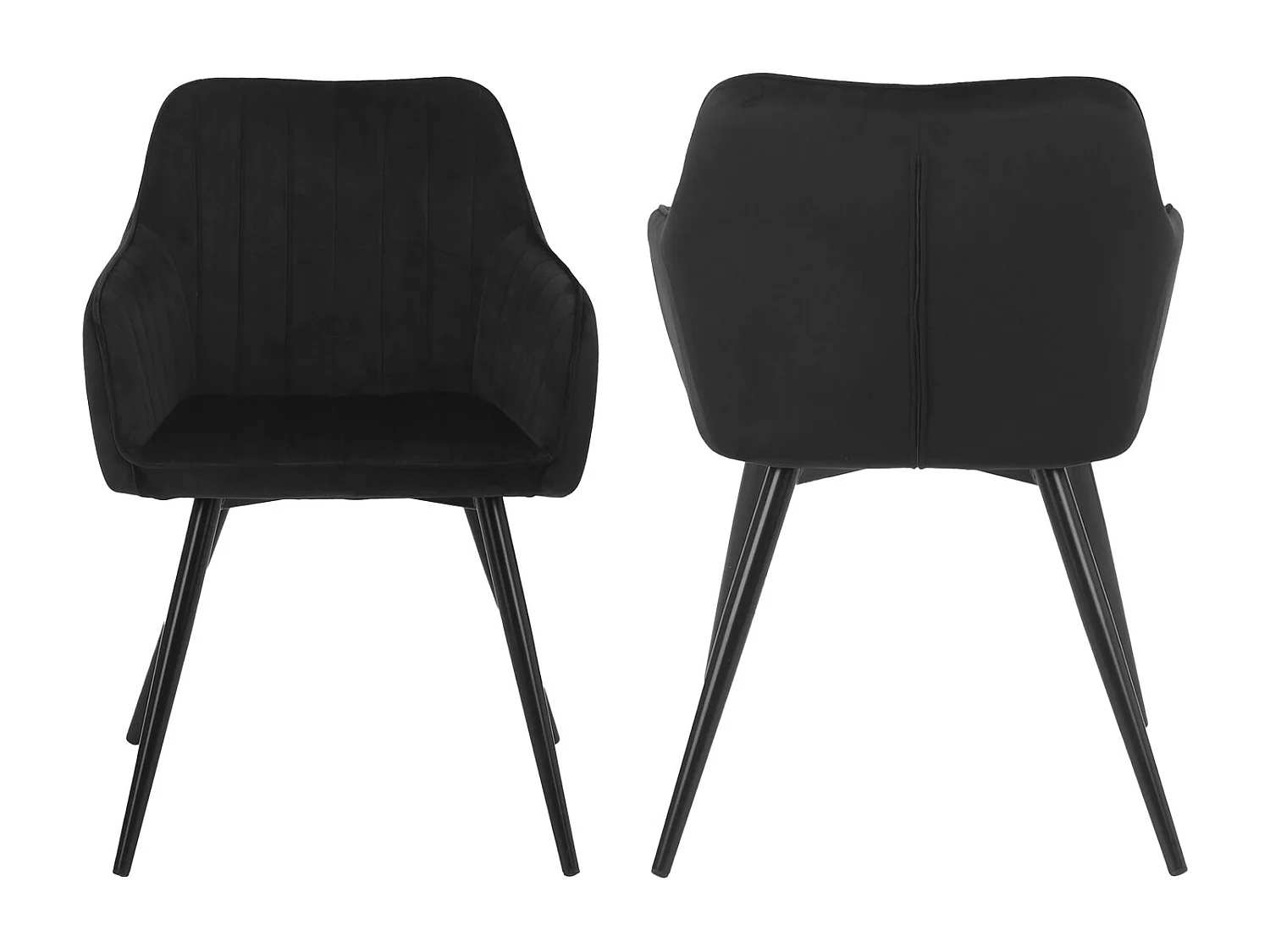 2er Set Samtstühlen BERTILLE schwarz