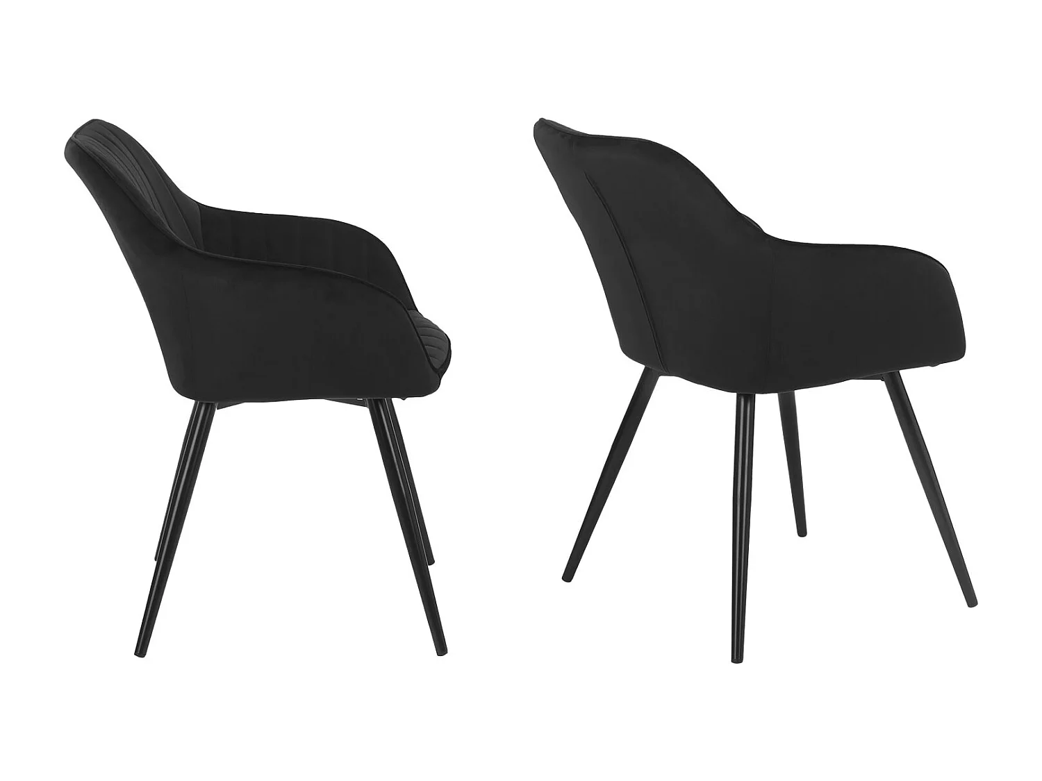 Set van 2 zwarte BERTILLE fluwelen stoelen