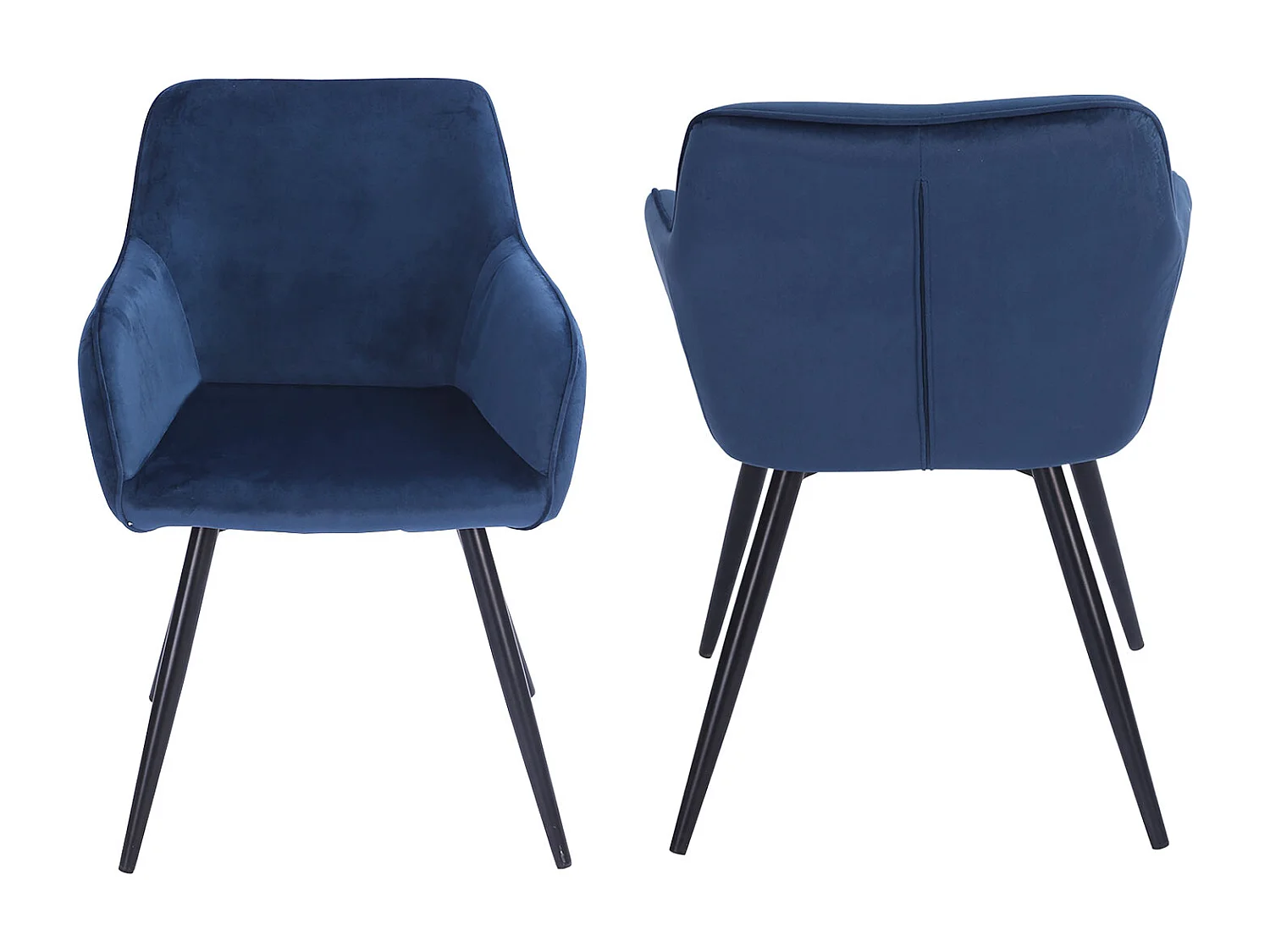 Chaise vintage GISELE velours bleu - HAPPY GARDEN