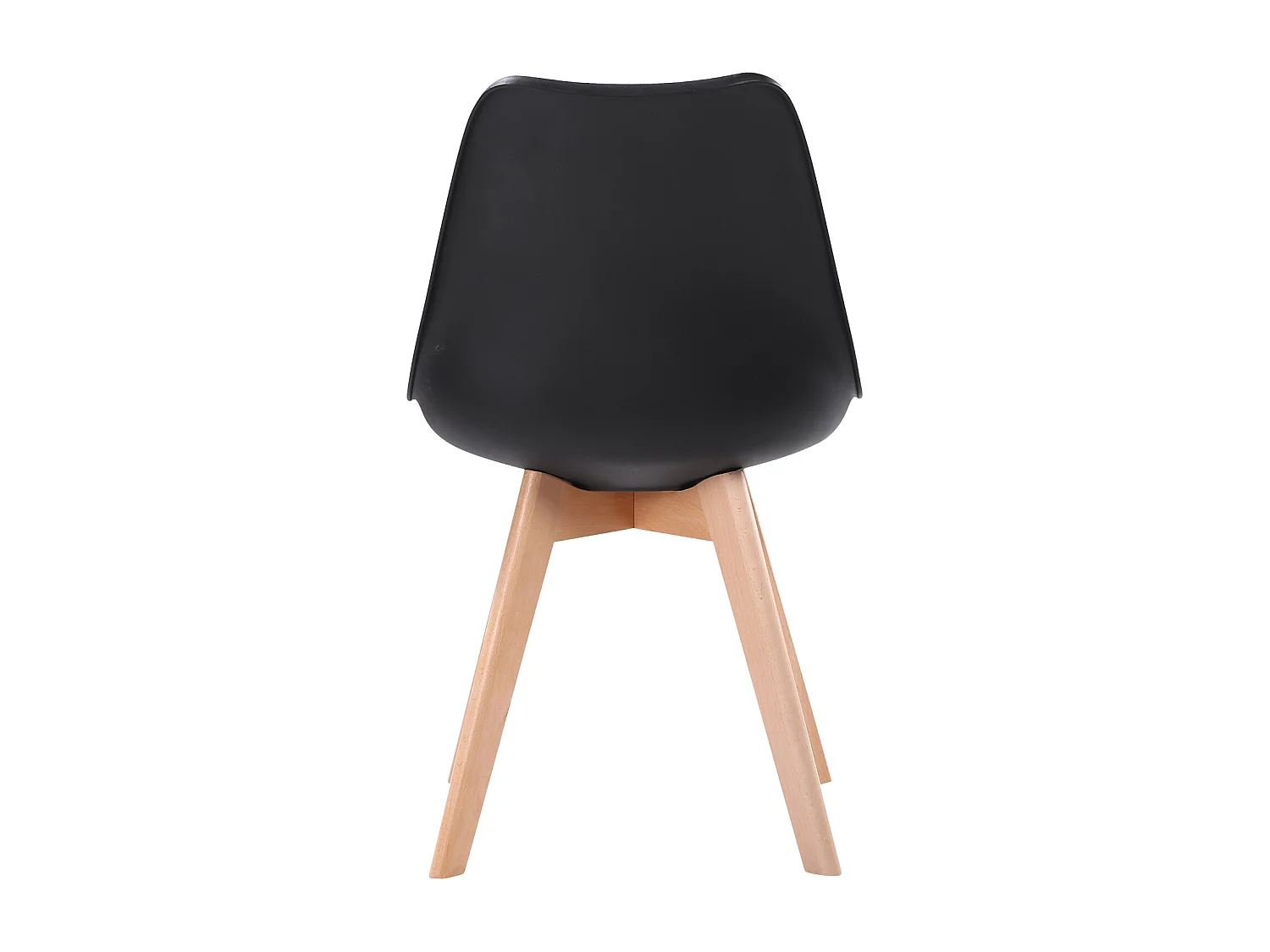 Lot de 4 chaises scandinaves NORA noires avec coussin - HAPPY GARDEN