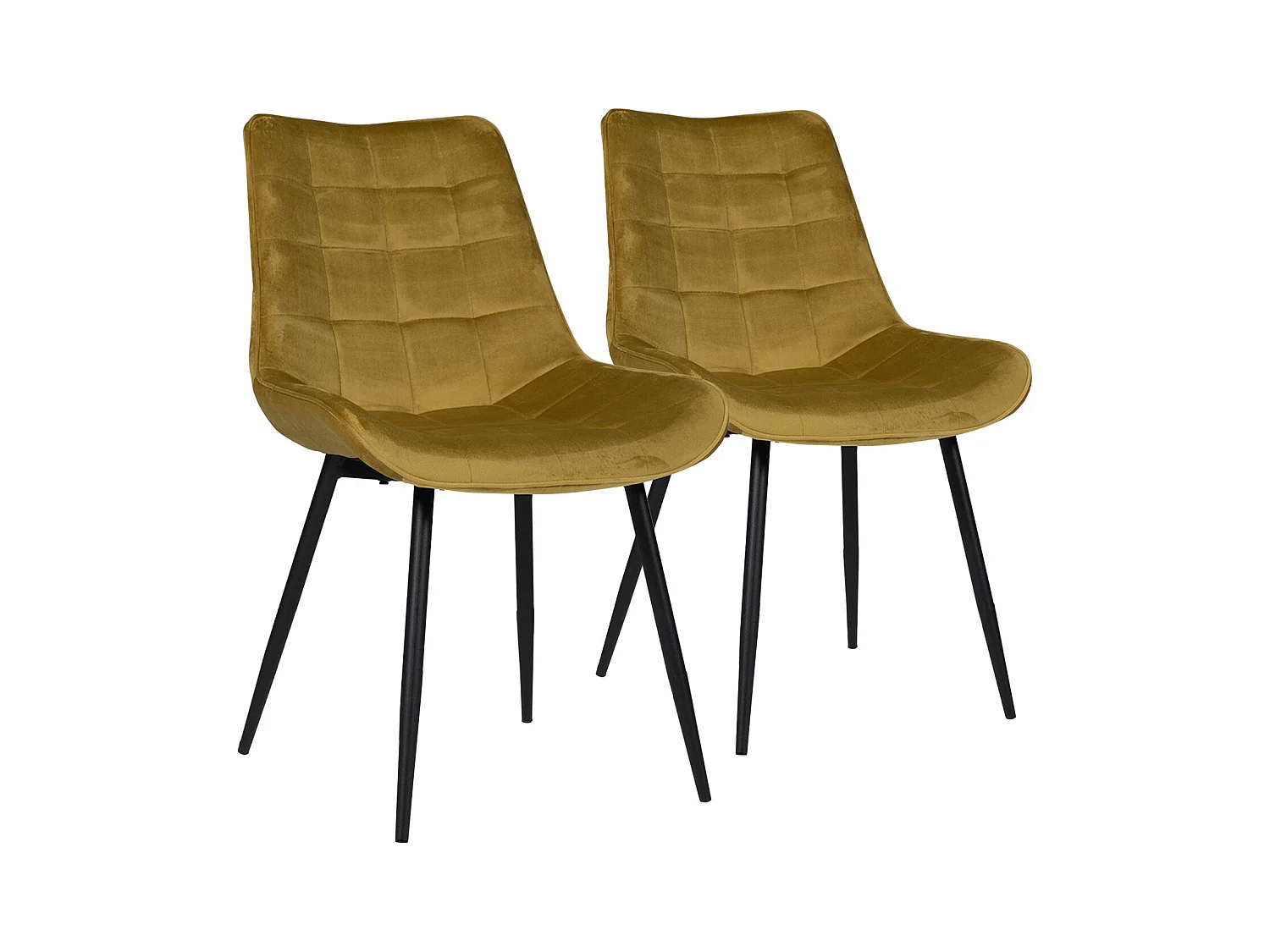 Set van 2 fluwelen stoelen LOUISE mosterd