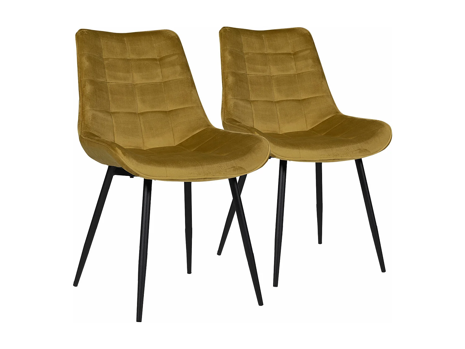 Set van 2 fluwelen stoelen LOUISE mosterd