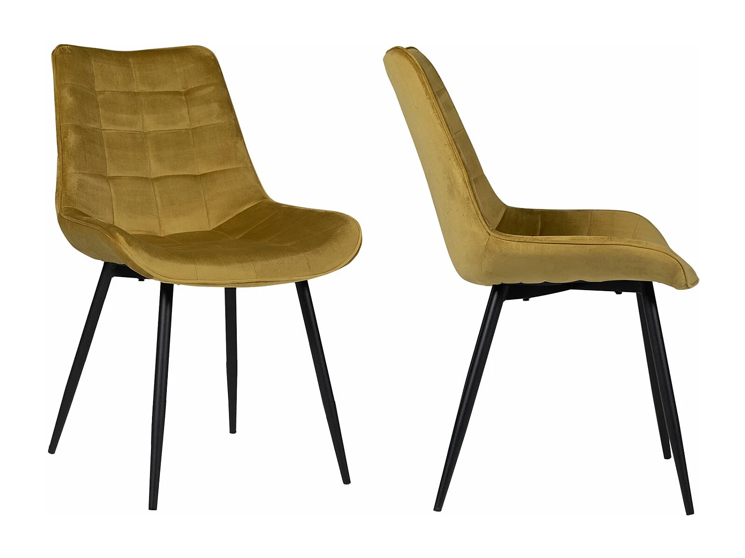 Set van 2 fluwelen stoelen LOUISE mosterd