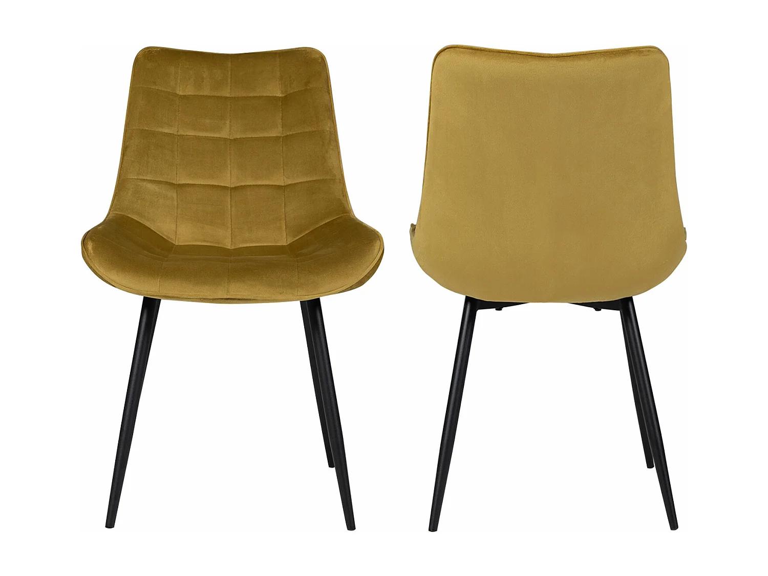 Set van 2 fluwelen stoelen LOUISE mosterd