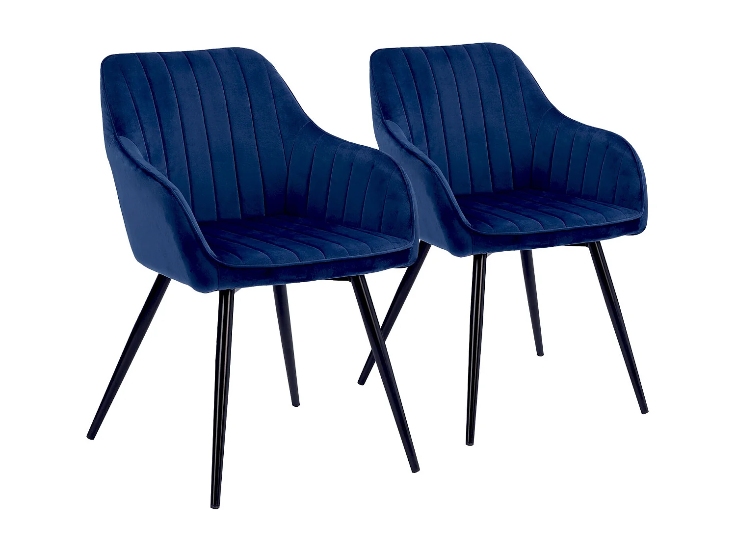 Set van 2 blauwe BERTILLE fluwelen stoelen