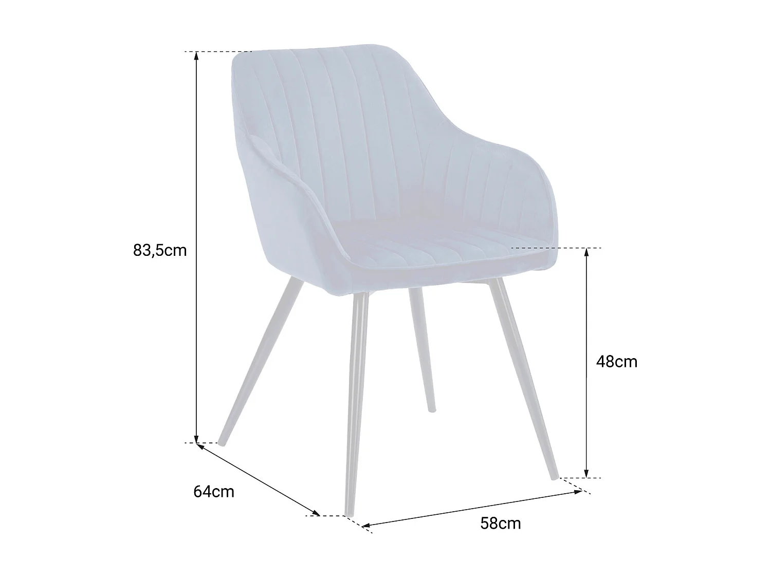 Lot de 2 chaises en velours BERTILLE bleues - HAPPY GARDEN