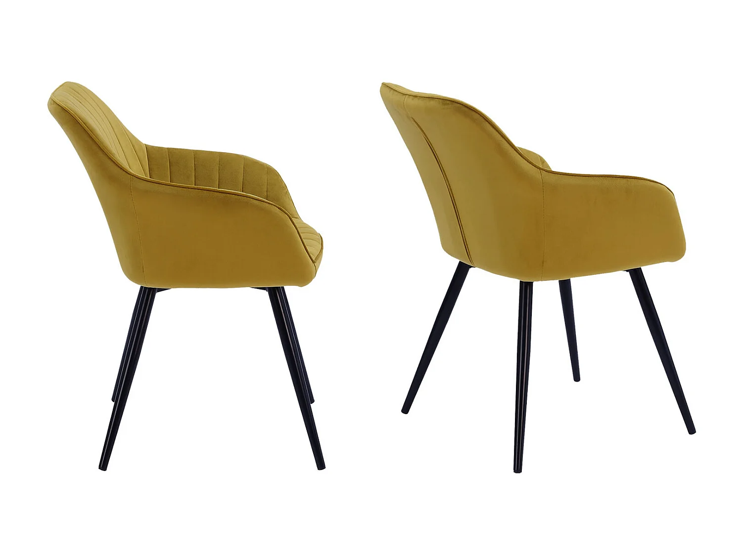 Chaise en velours BERTILLE moutarde - HAPPY GARDEN