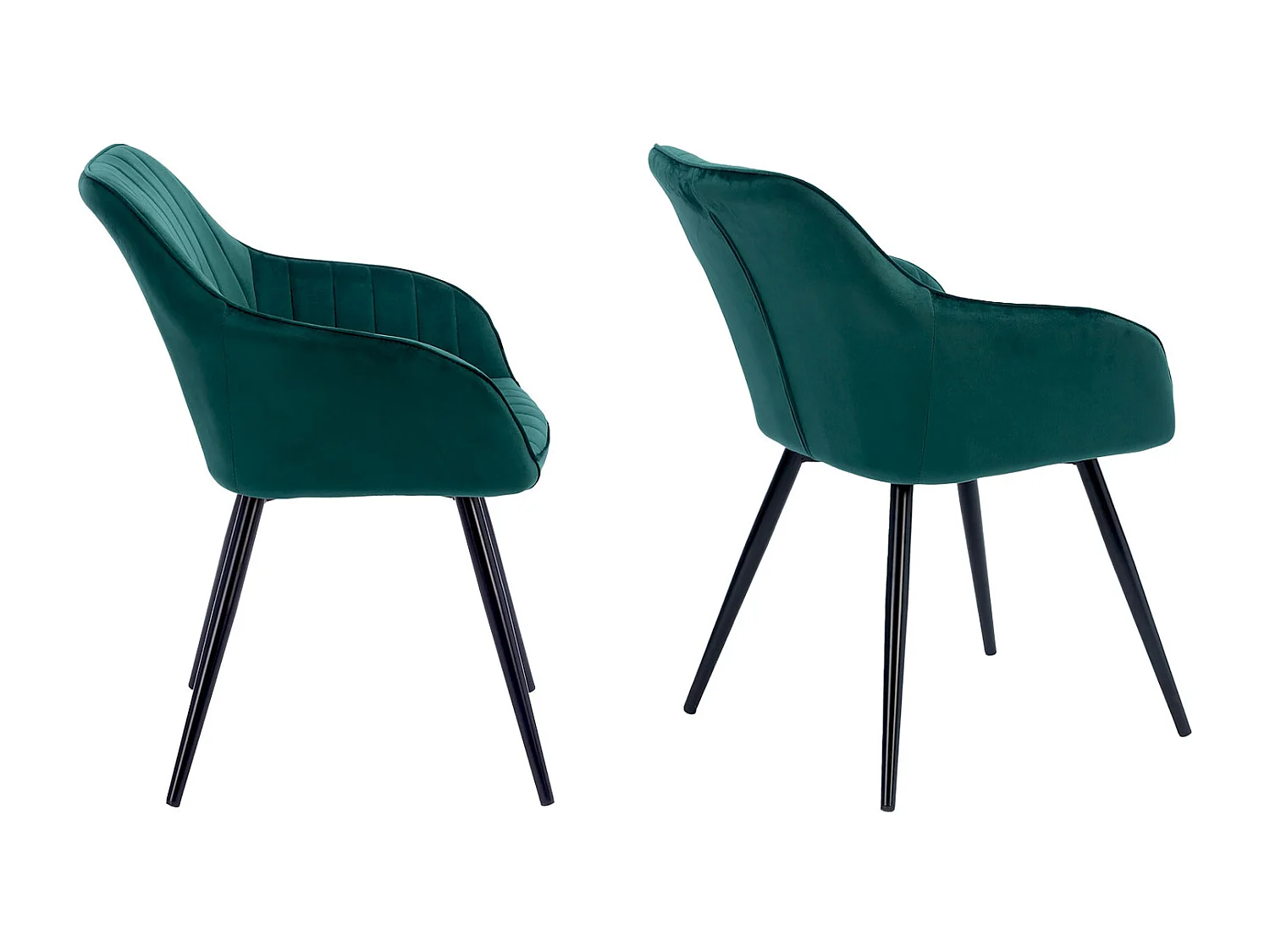 Lot de 2 chaises en velours BERTILLE vertes - HAPPY GARDEN