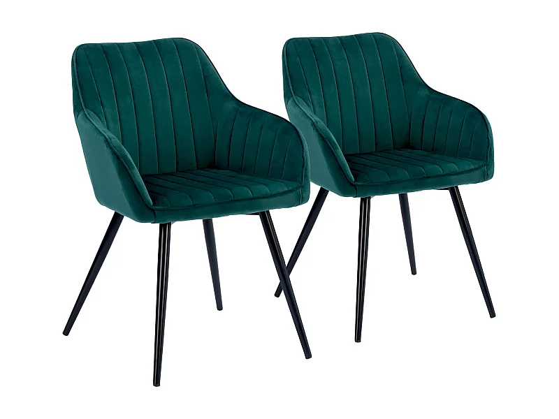 Conjunto de 2 cadeiras de veludo verde BERTILLE