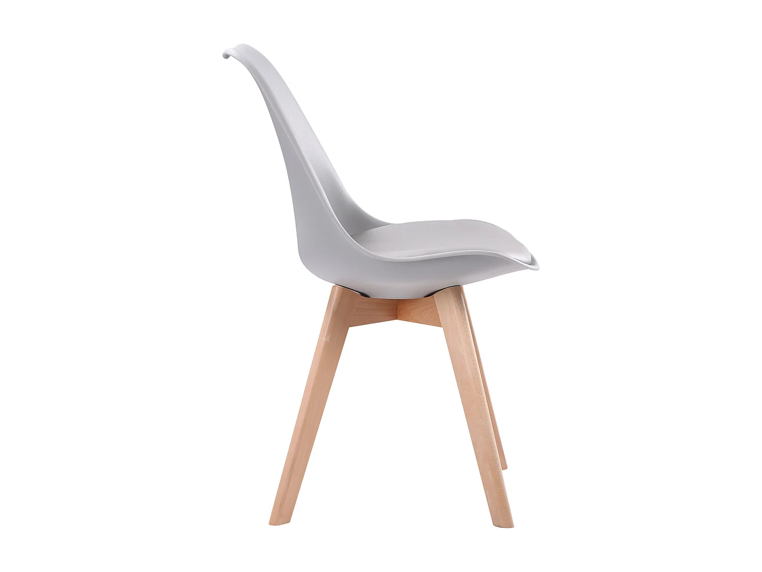 Lot de 4 chaises scandinaves NORA grises avec coussin - HAPPY GARDEN