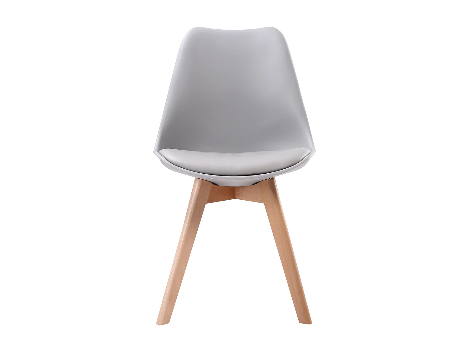 Lot de 4 chaises scandinaves NORA grises avec coussin - HAPPY GARDEN