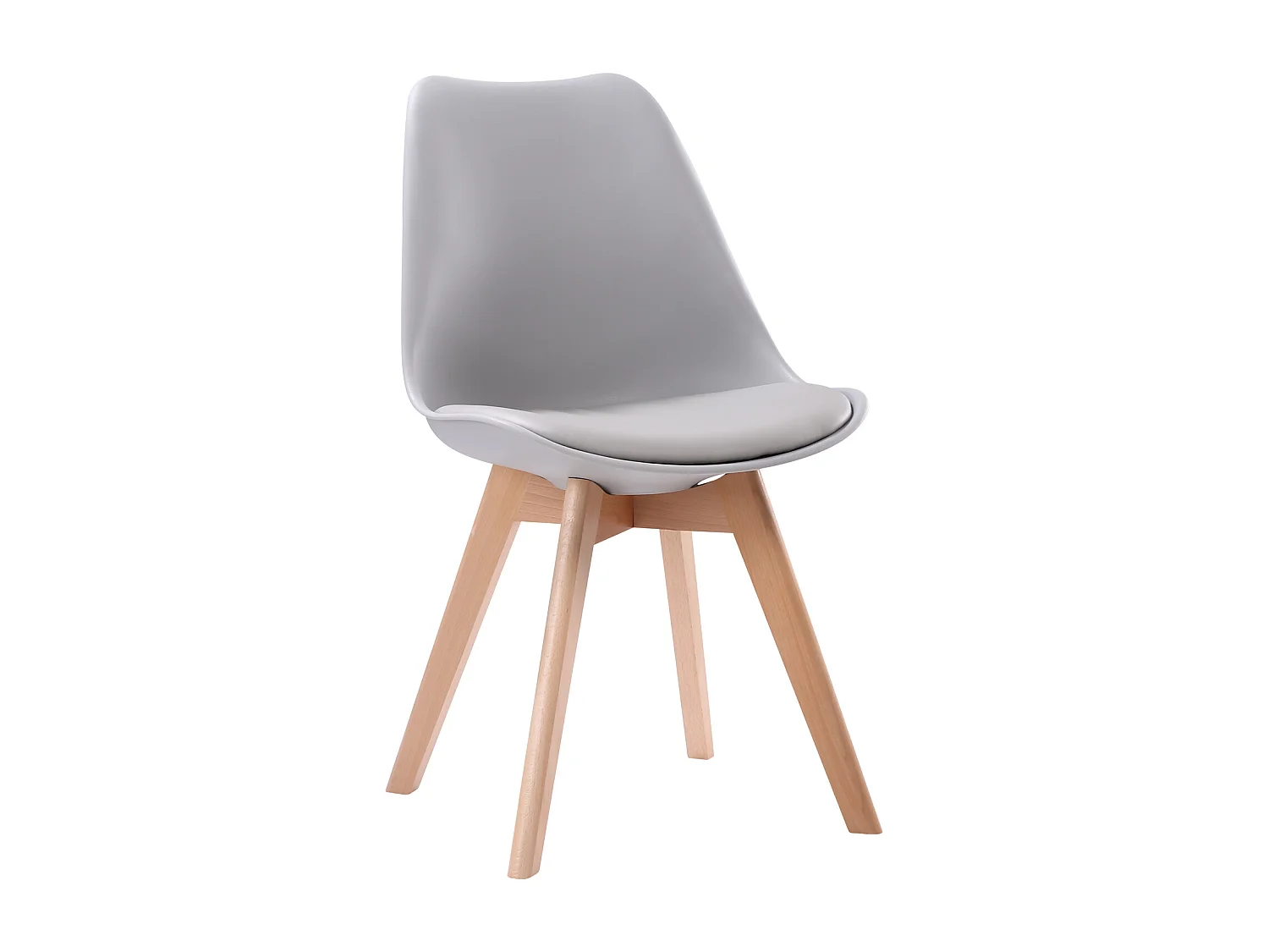 Lot de 4 chaises scandinaves NORA grises avec coussin - HAPPY GARDEN