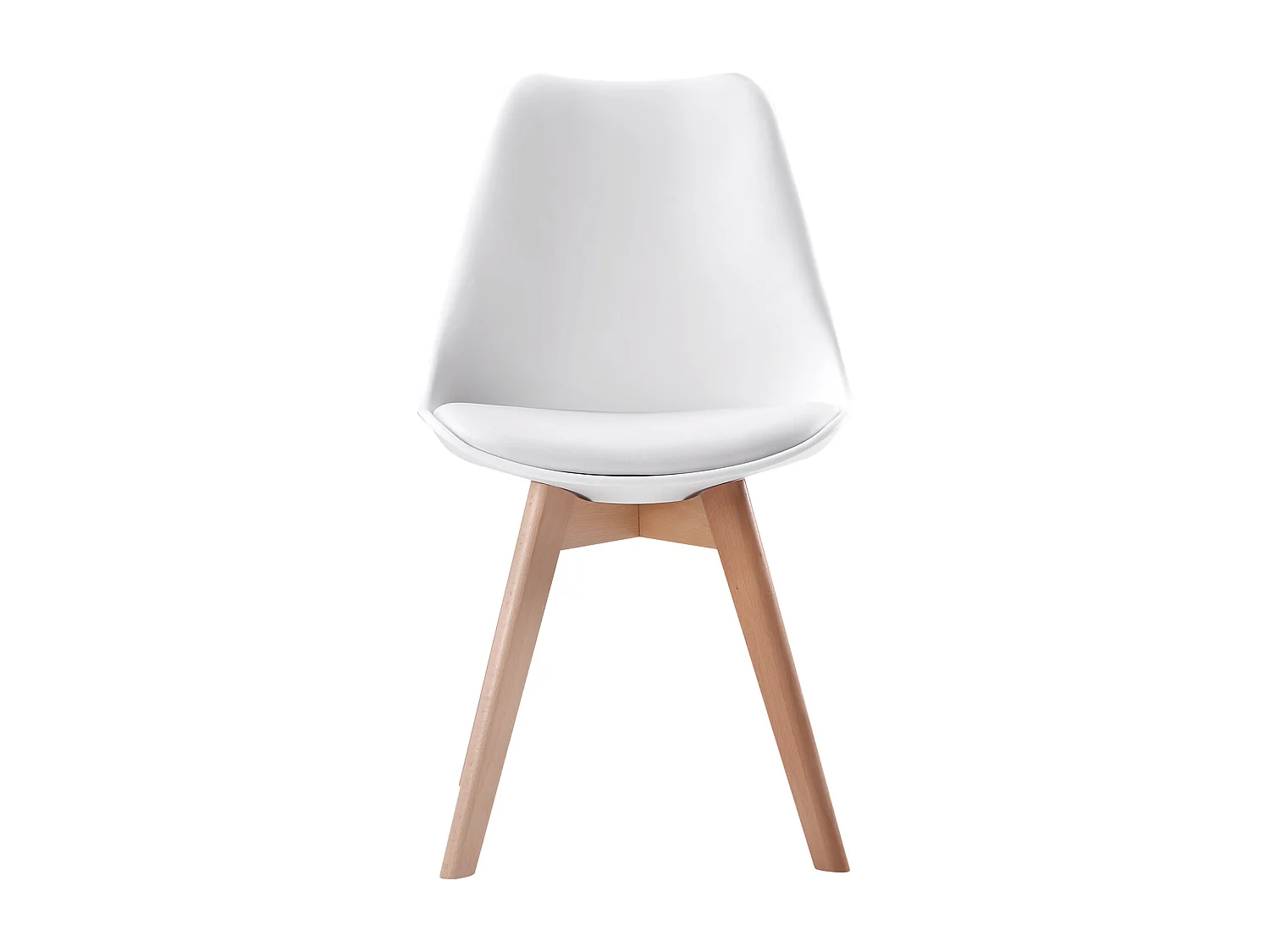 Conjunto de 4 cadeiras escandinavas brancas NORA com almofada