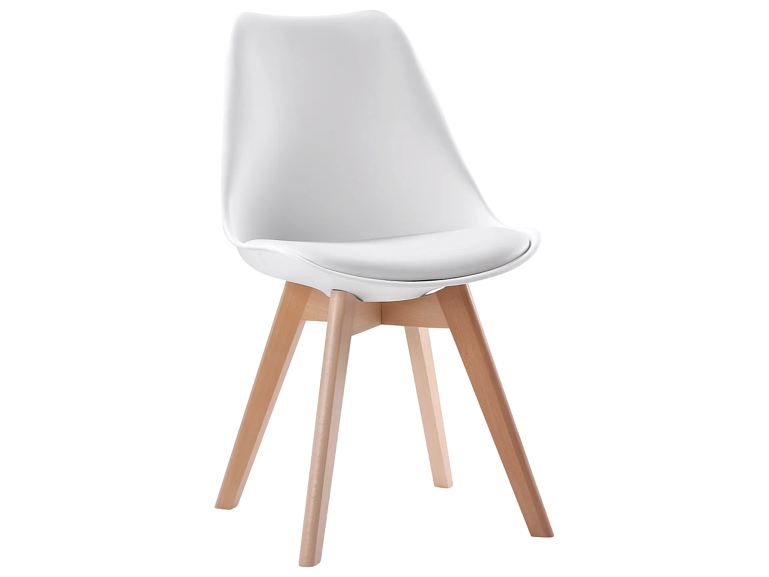 Set van 4 witte NORA Scandinavische stoelen met kussen