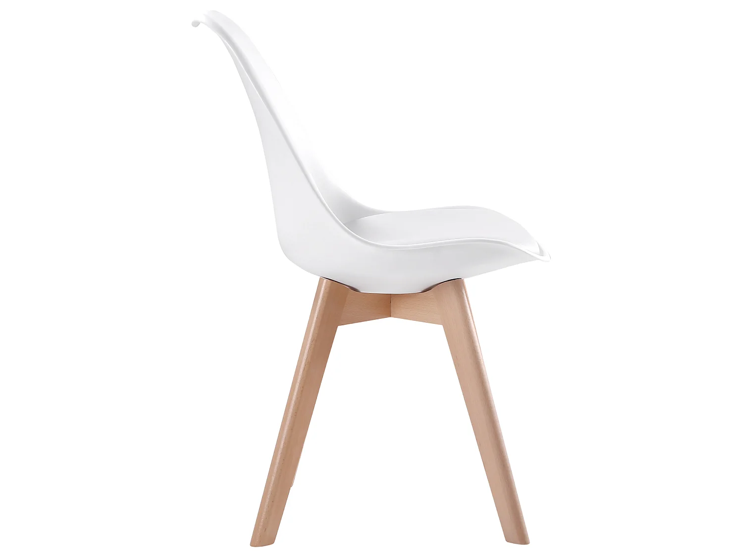 Set van 4 witte NORA Scandinavische stoelen met kussen