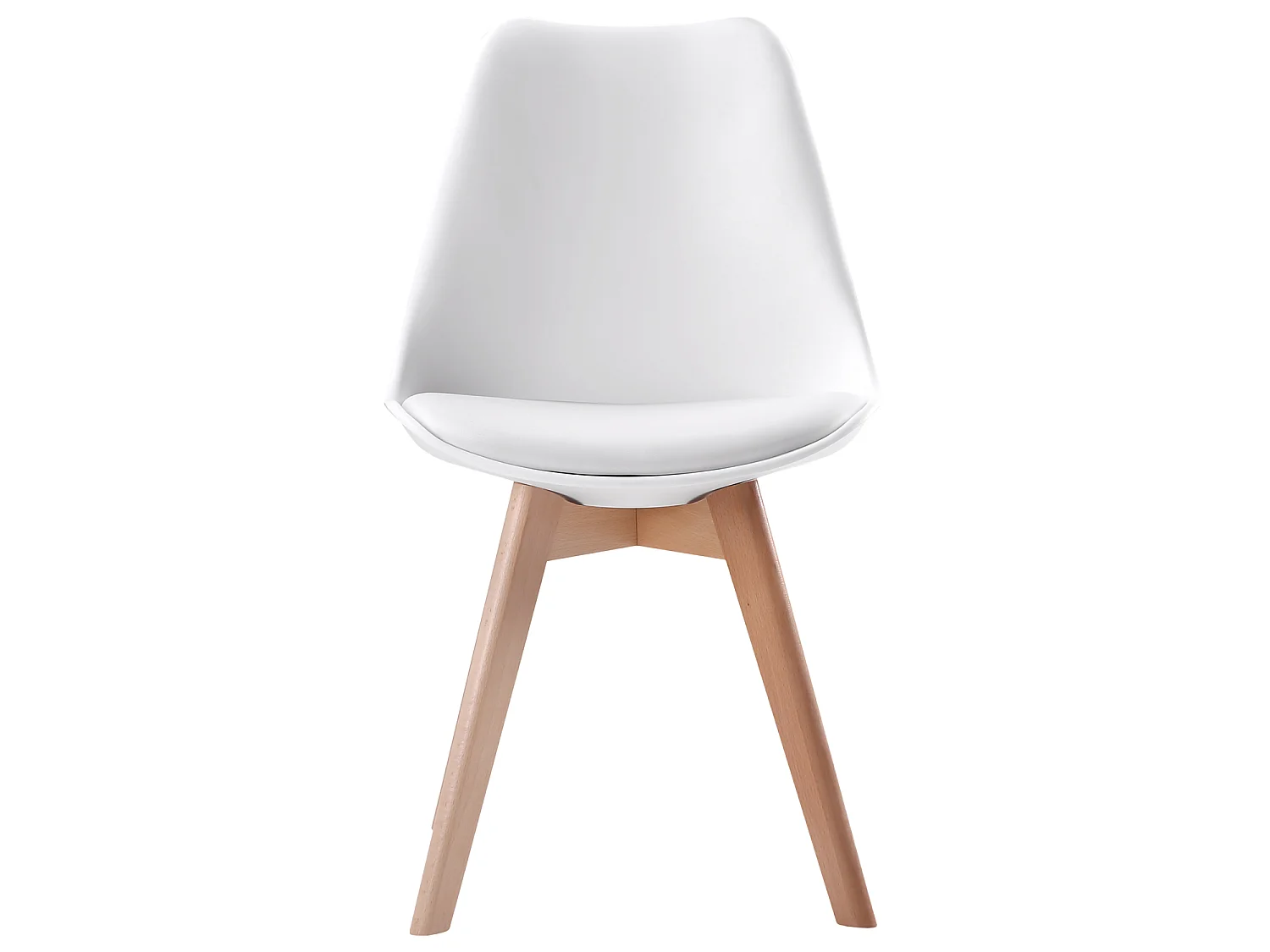 Set van 4 witte NORA Scandinavische stoelen met kussen