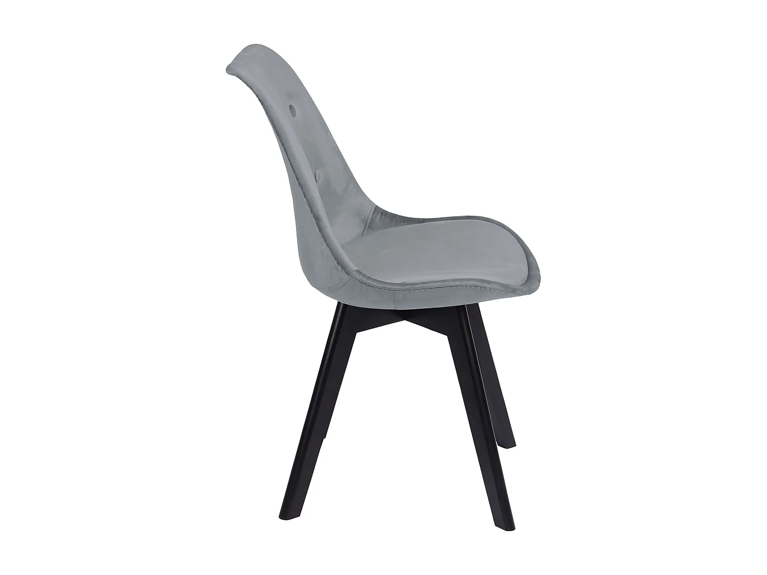 Lot de 4 chaises en velours NORA grises avec coussin - HAPPY GARDEN