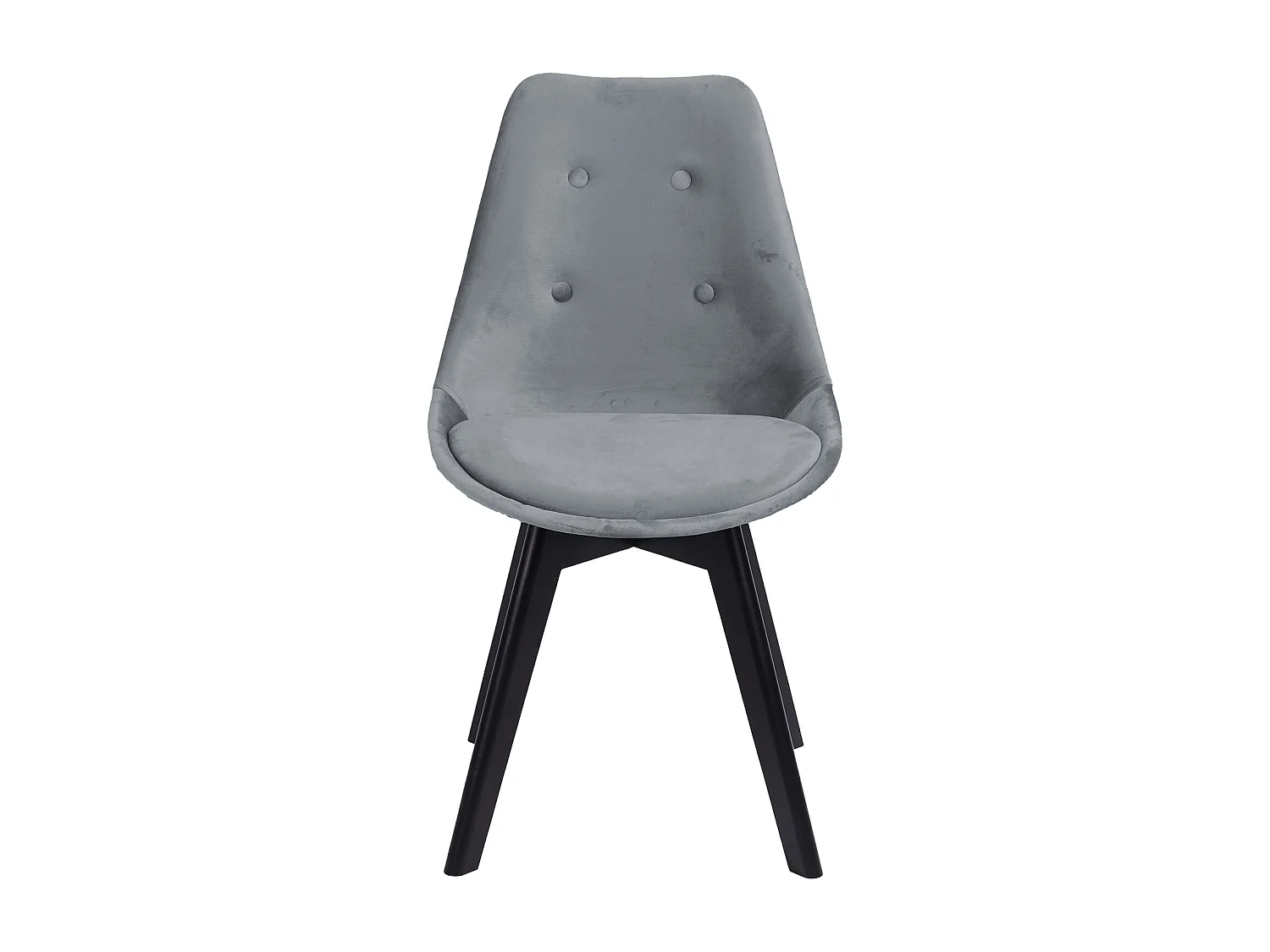 Lot de 4 chaises en velours NORA grises avec coussin - HAPPY GARDEN