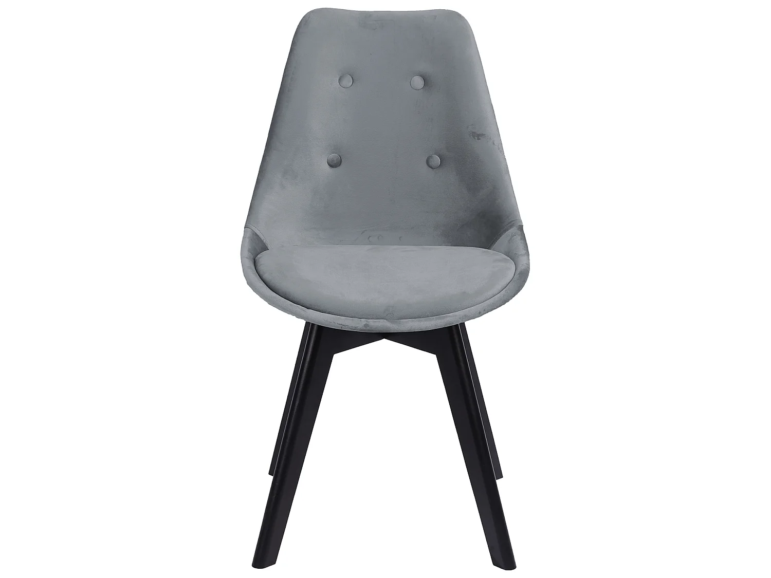 Set di 4 sedie in velluto grigio NORA con cuscino