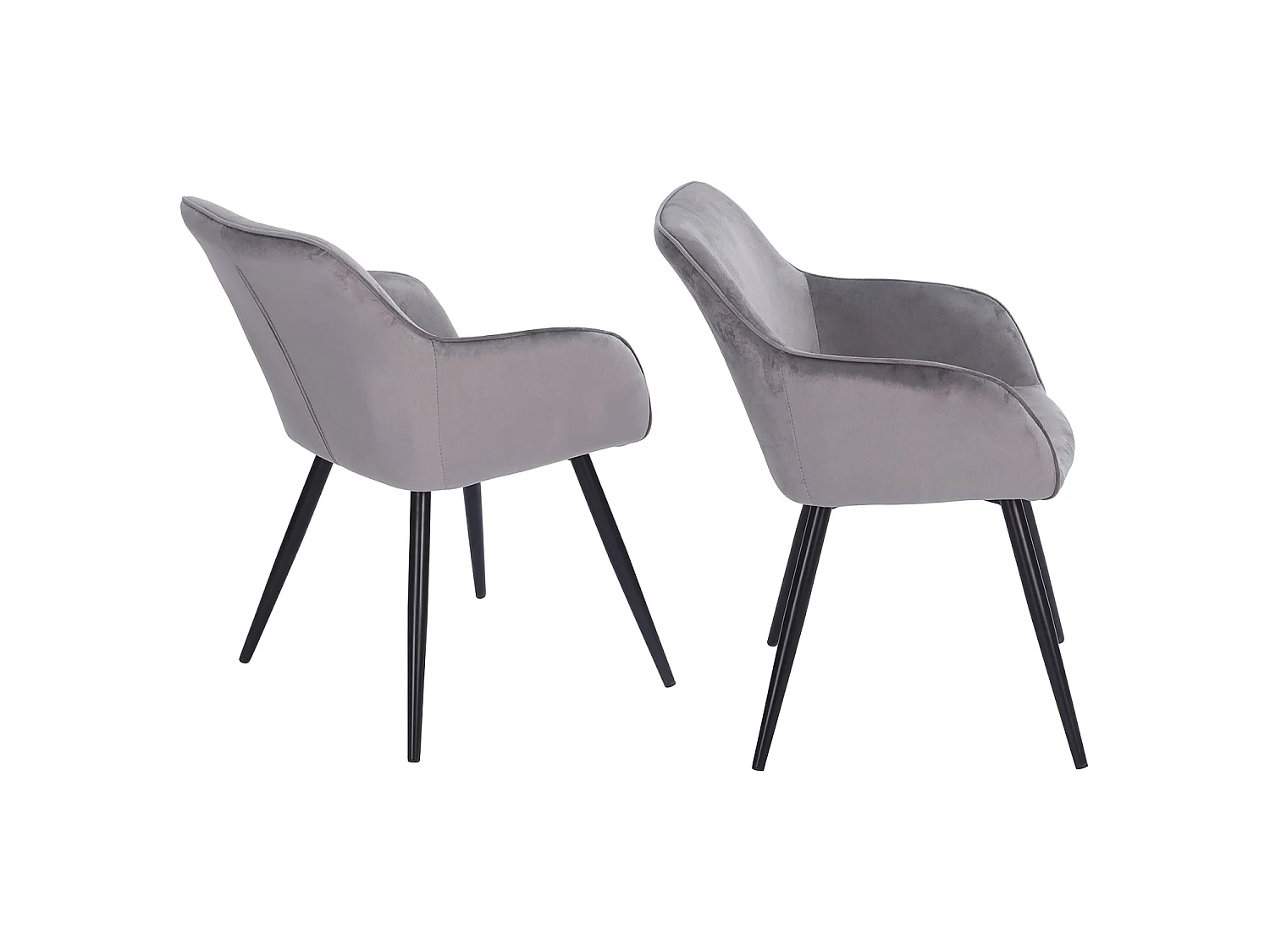 Silla vintage de terciopelo gris GISELE