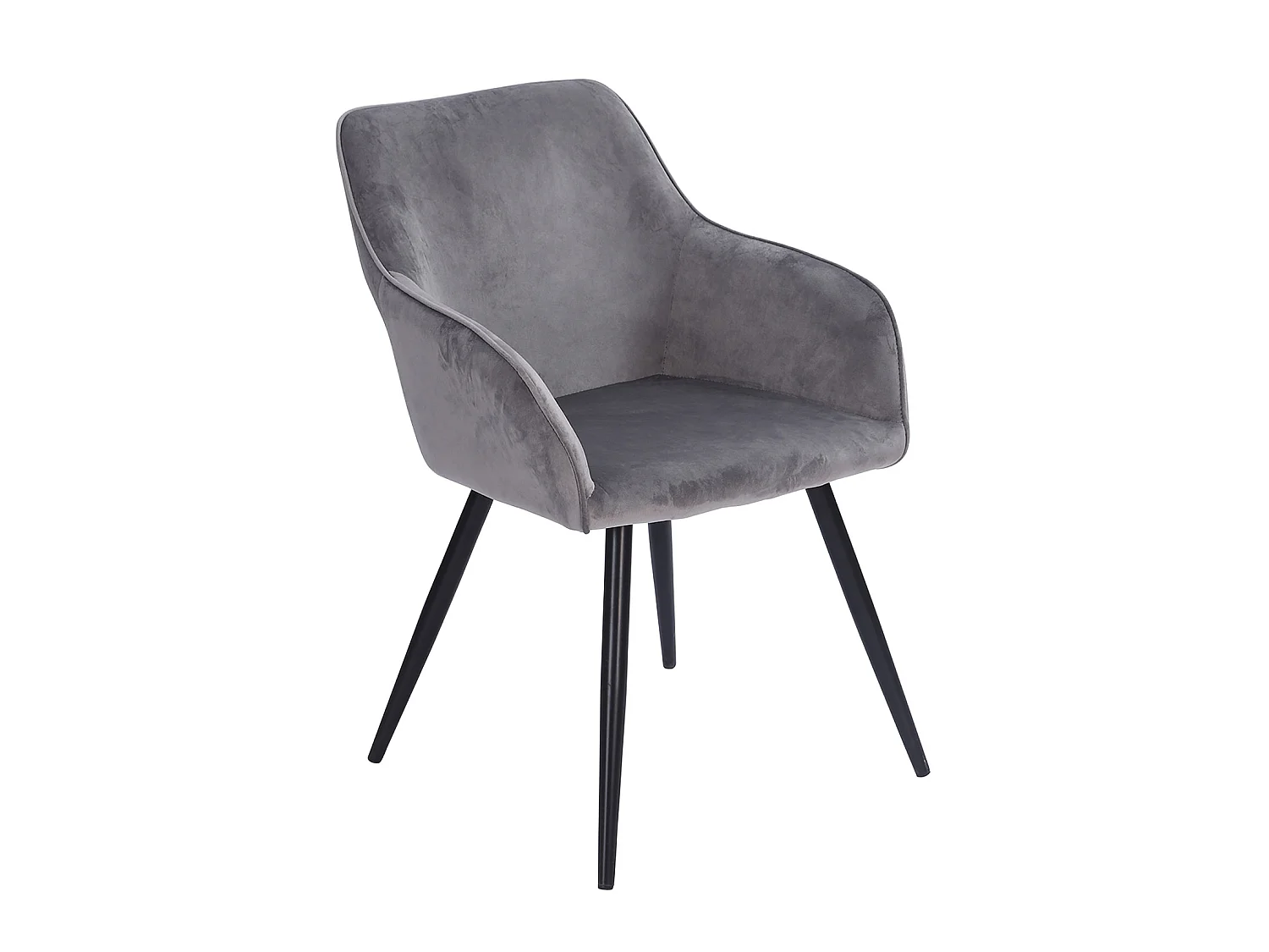 Chaise vintage GISELE velours gris - HAPPY GARDEN