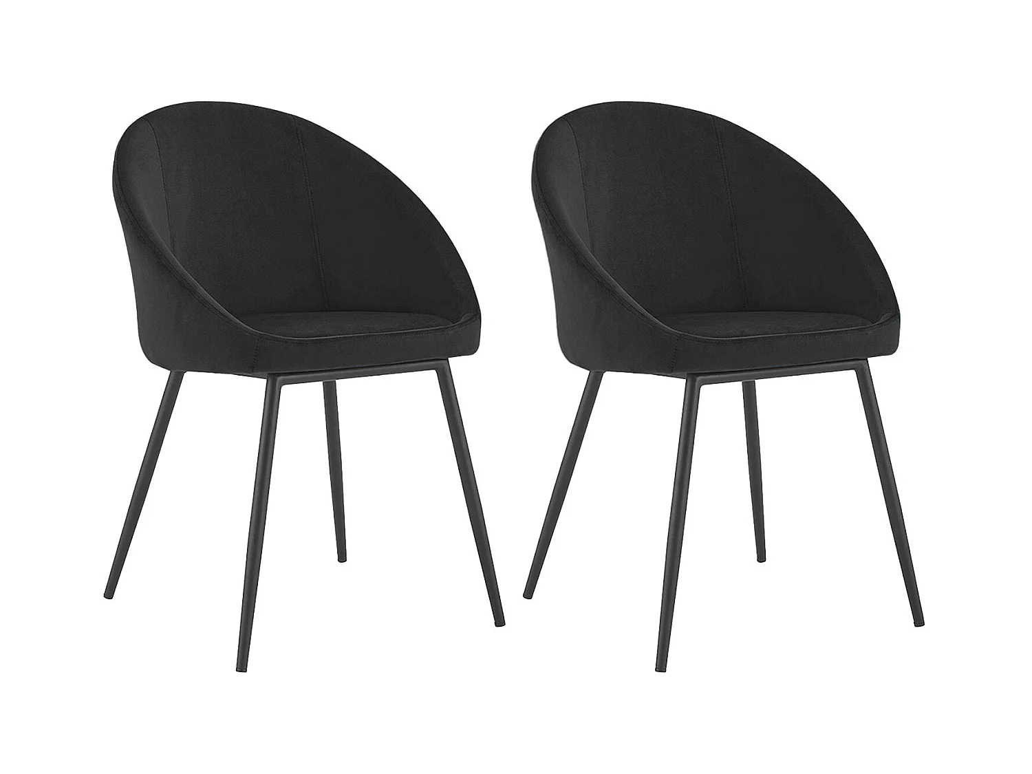 Lot de 2 chaises vintage DIANE velours noir - HAPPY GARDEN