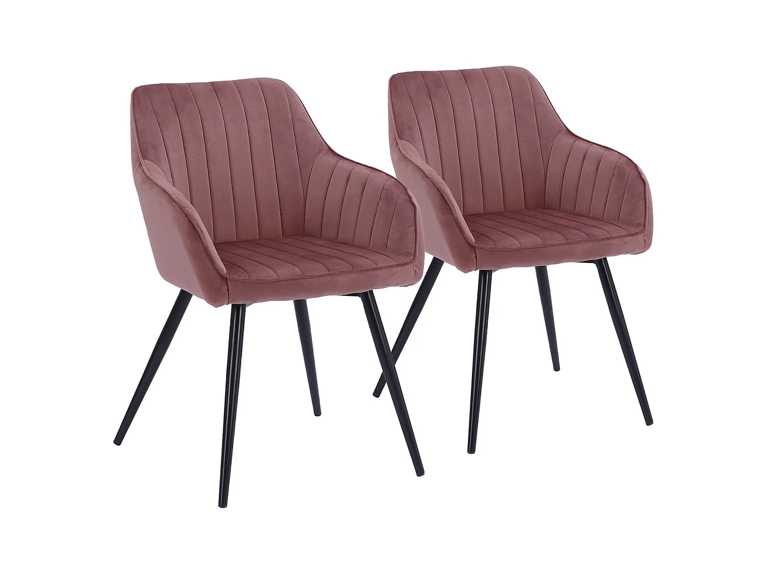 Lot de 2 chaises en velours BERTILLE roses - HAPPY GARDEN