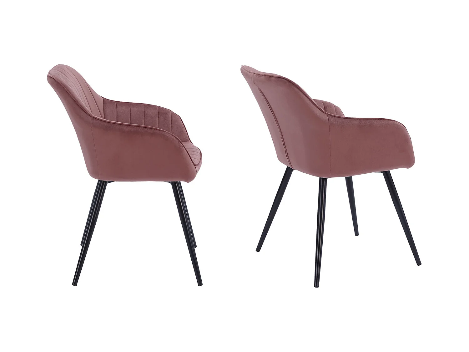 Lot de 2 chaises en velours BERTILLE roses - HAPPY GARDEN