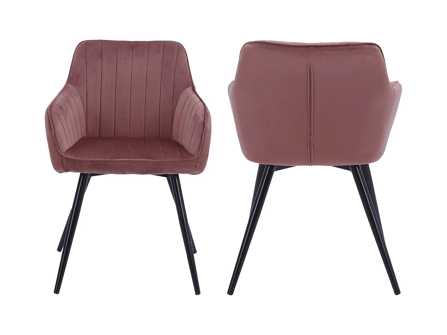 Lot de 2 chaises en velours BERTILLE roses - HAPPY GARDEN