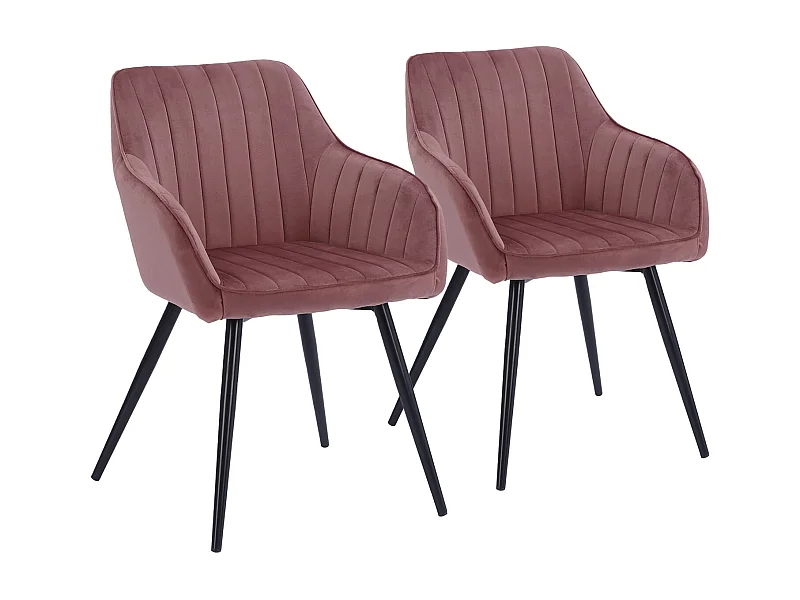Set van 2 roze BERTILLE fluwelen stoelen