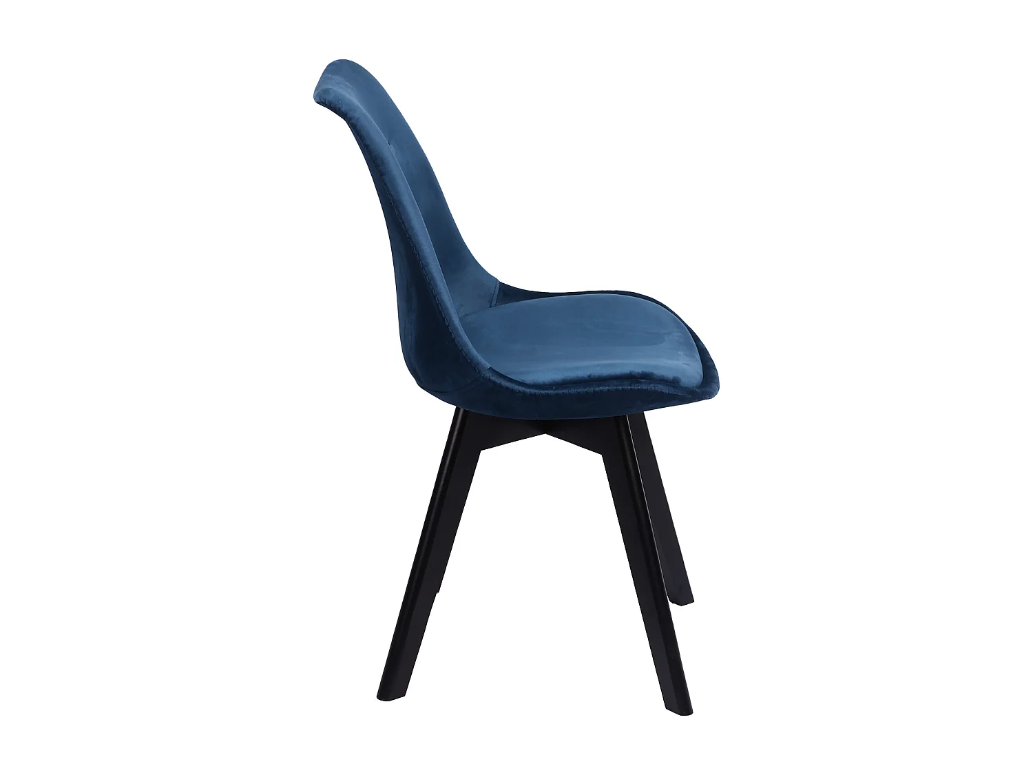 Set van 4 blauwe NORA fluwelen stoelen met kussen